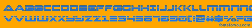 Strikelordlaser Font – Blue Fonts on Orange Background