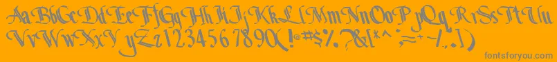 Bottomoutone104RegularTtcon Font – Gray Fonts on Orange Background