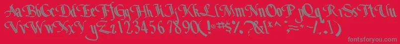 Bottomoutone104RegularTtcon Font – Gray Fonts on Red Background