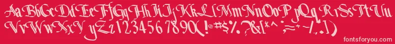 Bottomoutone104RegularTtcon Font – Pink Fonts on Red Background