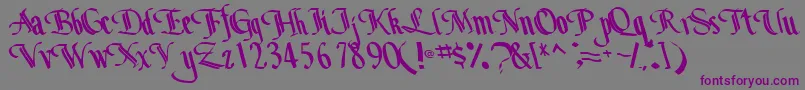 Bottomoutone104RegularTtcon Font – Purple Fonts on Gray Background