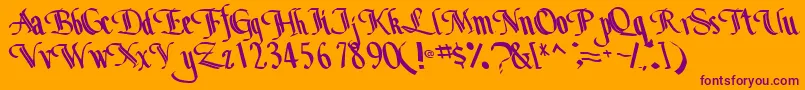Bottomoutone104RegularTtcon Font – Purple Fonts on Orange Background