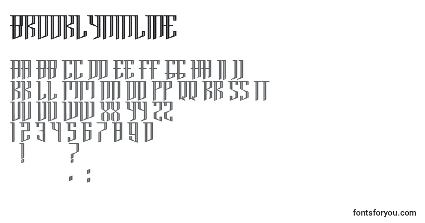 Шрифт BrooklynInline – алфавит, цифры, специальные символы