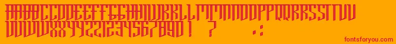BrooklynInline Font – Red Fonts on Orange Background