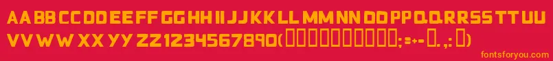 Badblocks Font – Orange Fonts on Red Background