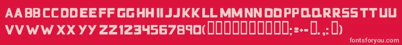 Badblocks Font – Pink Fonts on Red Background