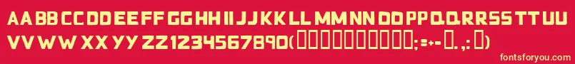 Badblocks-Schriftart – Gelbe Schriften auf rotem Hintergrund