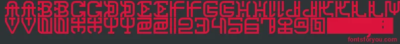 フォントChanaRemedy – 黒い背景に赤い文字