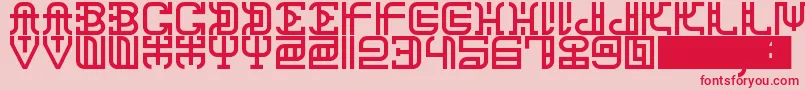 ChanaRemedy-Schriftart – Rote Schriften auf rosa Hintergrund