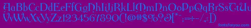 Renelouis Font – Blue Fonts on Purple Background