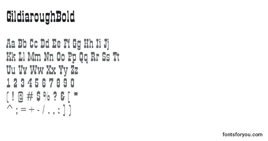 Шрифт GildiaroughBold – алфавит, цифры, специальные символы