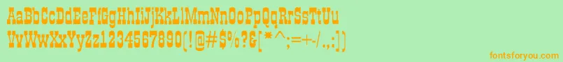 GildiaroughBold Font – Orange Fonts on Green Background