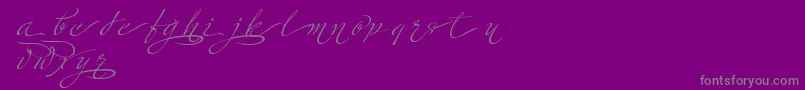 MinistryScriptContextualHff Font – Gray Fonts on Purple Background