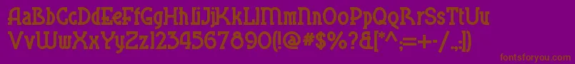 Czcionka Bluepss – brązowe czcionki na fioletowym tle