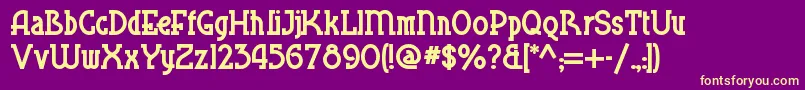 Bluepss Font – Yellow Fonts on Purple Background