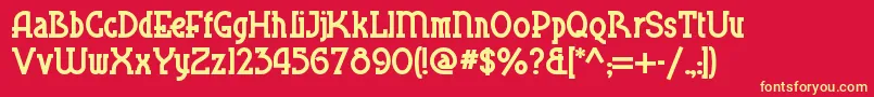 Bluepss Font – Yellow Fonts on Red Background