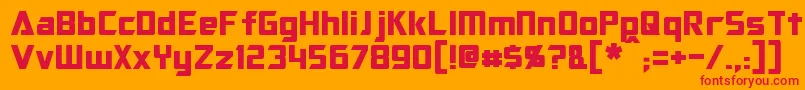 Optimus Font – Red Fonts on Orange Background