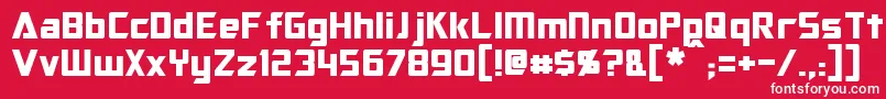 Optimus Font – White Fonts on Red Background