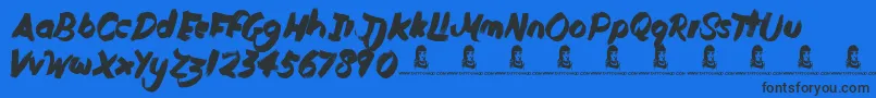 DutyCycle Font – Black Fonts on Blue Background