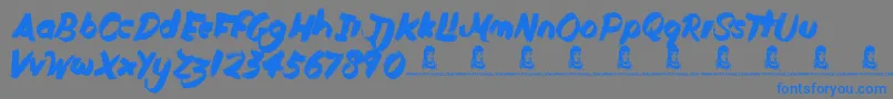 DutyCycle Font – Blue Fonts on Gray Background