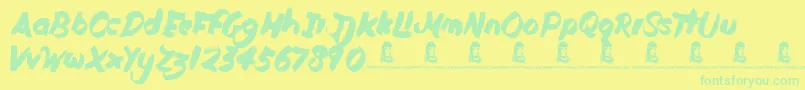 DutyCycle Font – Green Fonts on Yellow Background