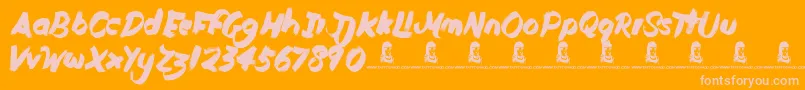 DutyCycle Font – Pink Fonts on Orange Background