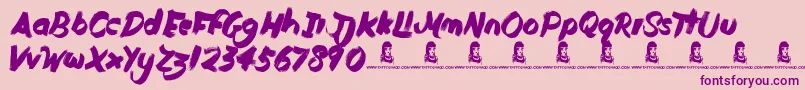 DutyCycle-Schriftart – Violette Schriften auf rosa Hintergrund