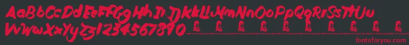 DutyCycle Font – Red Fonts on Black Background