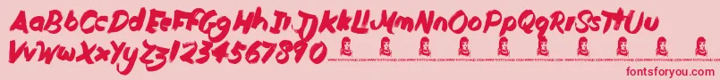 フォントDutyCycle – ピンクの背景に赤い文字