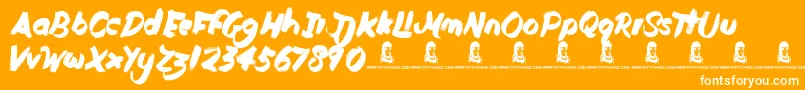 DutyCycle Font – White Fonts on Orange Background
