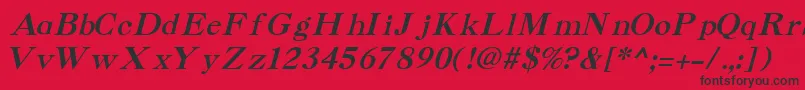 CaslonCyrillicItalic Font – Black Fonts on Red Background