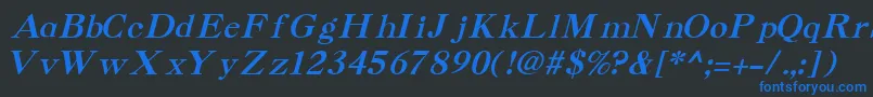 CaslonCyrillicItalic Font – Blue Fonts on Black Background