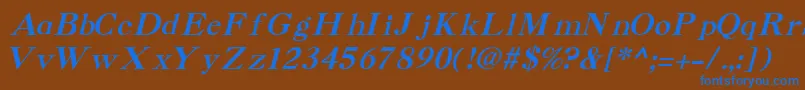 CaslonCyrillicItalic Font – Blue Fonts on Brown Background