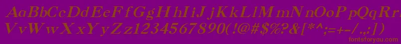 CaslonCyrillicItalic Font – Brown Fonts on Purple Background