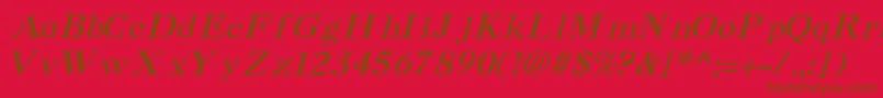 CaslonCyrillicItalic Font – Brown Fonts on Red Background