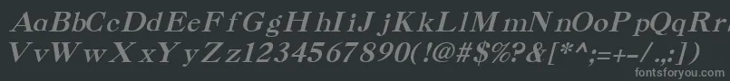 フォントCaslonCyrillicItalic – 黒い背景に灰色の文字