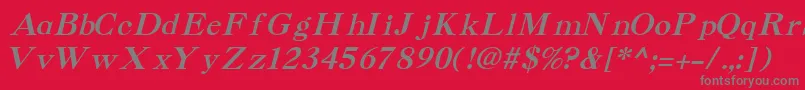 CaslonCyrillicItalic Font – Gray Fonts on Red Background