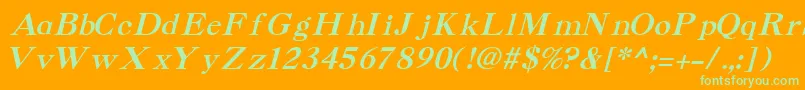 CaslonCyrillicItalic Font – Green Fonts on Orange Background