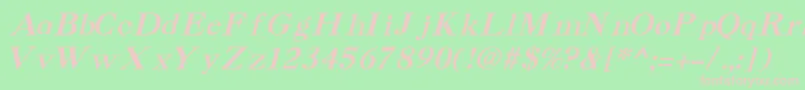 CaslonCyrillicItalic Font – Pink Fonts on Green Background