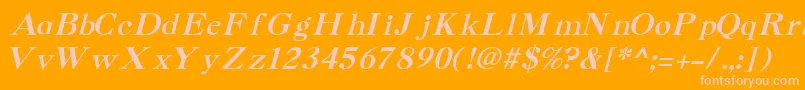 CaslonCyrillicItalic Font – Pink Fonts on Orange Background