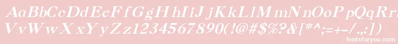 CaslonCyrillicItalic-Schriftart – Weiße Schriften auf rosa Hintergrund