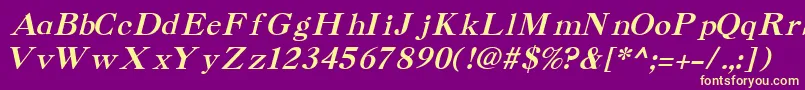 CaslonCyrillicItalic Font – Yellow Fonts on Purple Background