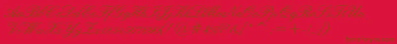 Englishscriptc Font – Brown Fonts on Red Background