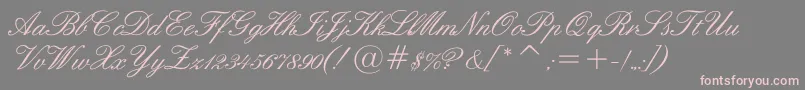 Fonte Englishscriptc – fontes rosa em um fundo cinza