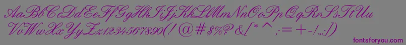 Englishscriptc-Schriftart – Violette Schriften auf grauem Hintergrund