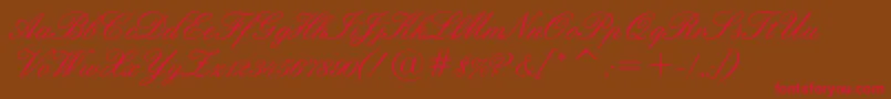 Englishscriptc Font – Red Fonts on Brown Background