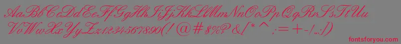 Englishscriptc Font – Red Fonts on Gray Background