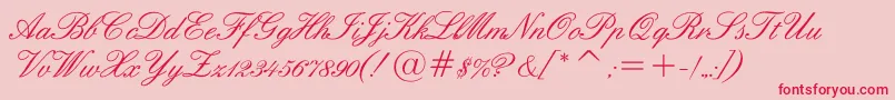 Englishscriptc Font – Red Fonts on Pink Background