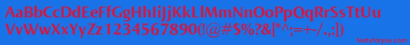 NormaBold Font – Red Fonts on Blue Background