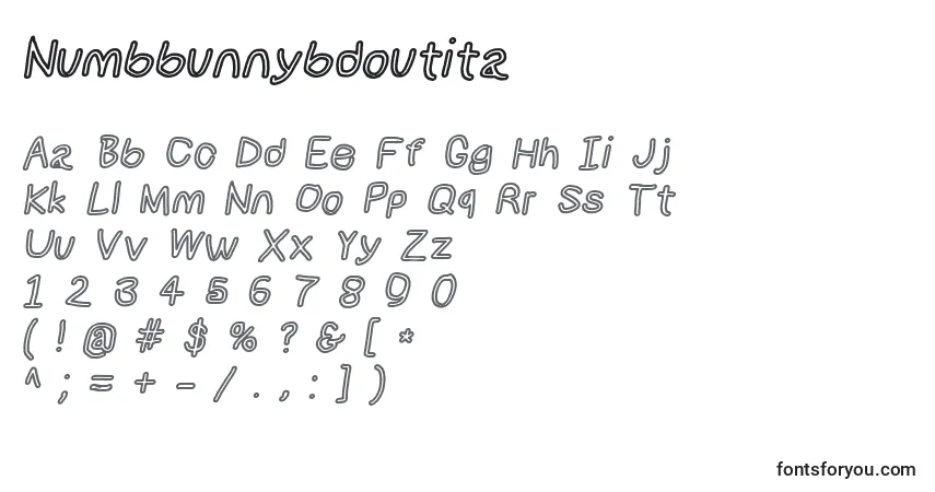 Schriftart Numbbunnybdoutita – Alphabet, Zahlen, spezielle Symbole
